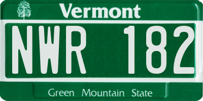 VT license plate NWR182