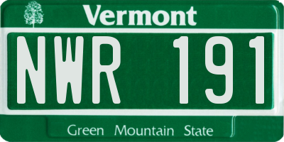 VT license plate NWR191