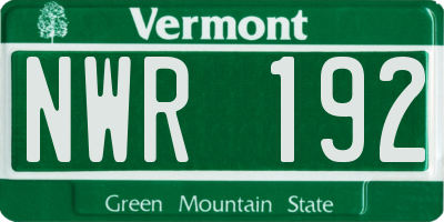 VT license plate NWR192
