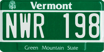 VT license plate NWR198