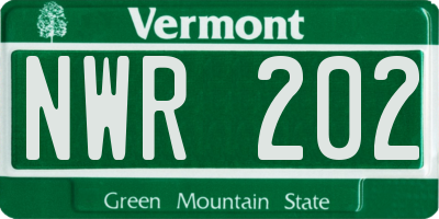 VT license plate NWR202