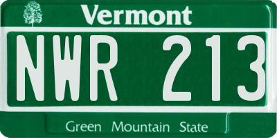 VT license plate NWR213