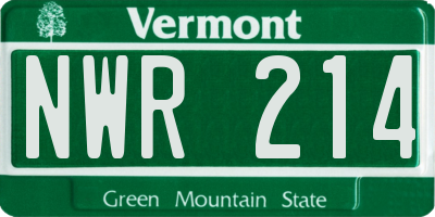 VT license plate NWR214