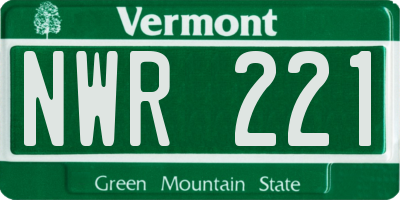 VT license plate NWR221
