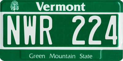 VT license plate NWR224