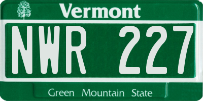 VT license plate NWR227