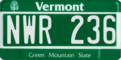 VT license plate NWR236