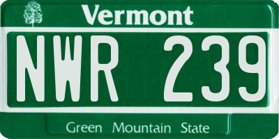 VT license plate NWR239