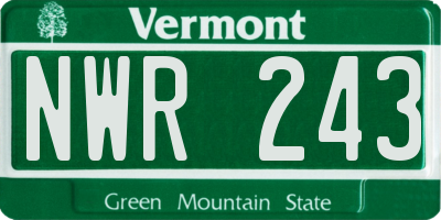 VT license plate NWR243