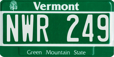 VT license plate NWR249