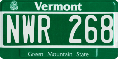 VT license plate NWR268