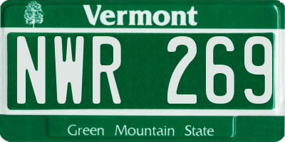 VT license plate NWR269