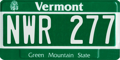 VT license plate NWR277