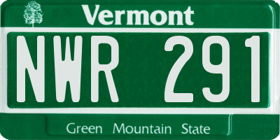 VT license plate NWR291