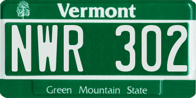 VT license plate NWR302