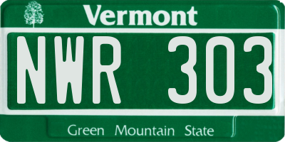 VT license plate NWR303