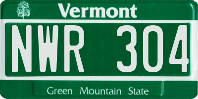 VT license plate NWR304