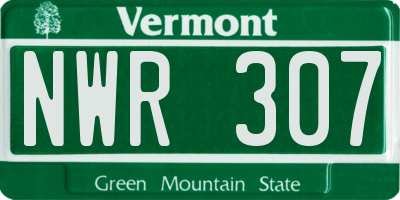 VT license plate NWR307