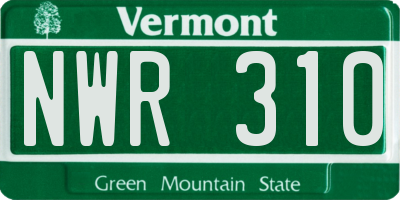 VT license plate NWR310