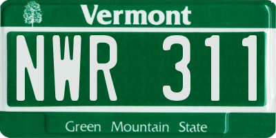 VT license plate NWR311