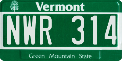 VT license plate NWR314