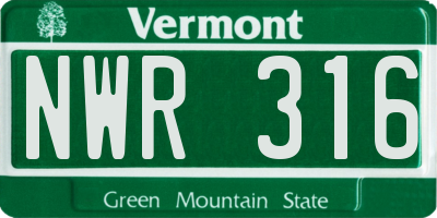 VT license plate NWR316