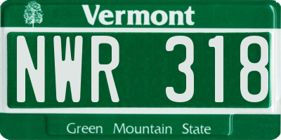 VT license plate NWR318