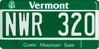 VT license plate NWR320