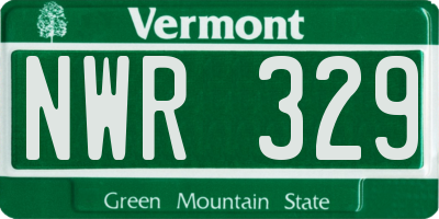 VT license plate NWR329