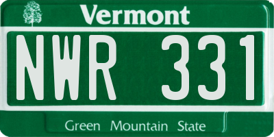VT license plate NWR331