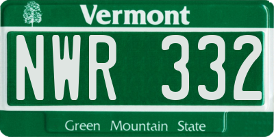 VT license plate NWR332
