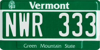 VT license plate NWR333