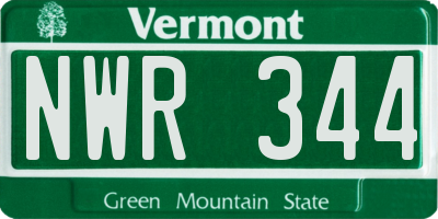 VT license plate NWR344