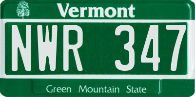 VT license plate NWR347