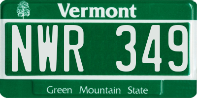 VT license plate NWR349