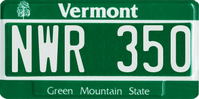 VT license plate NWR350