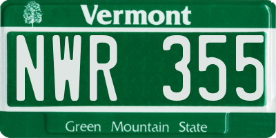 VT license plate NWR355