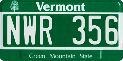 VT license plate NWR356