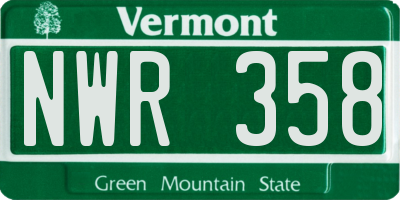 VT license plate NWR358