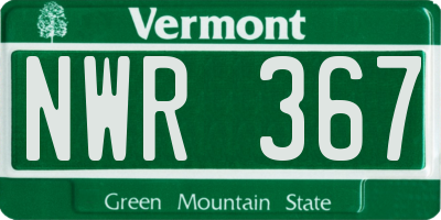 VT license plate NWR367