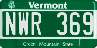 VT license plate NWR369