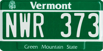 VT license plate NWR373