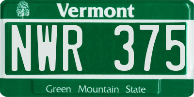 VT license plate NWR375