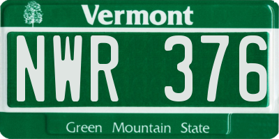 VT license plate NWR376