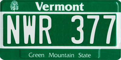 VT license plate NWR377