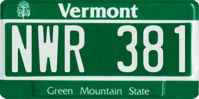 VT license plate NWR381