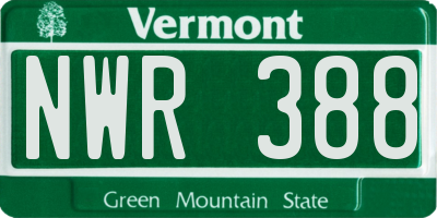 VT license plate NWR388