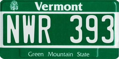VT license plate NWR393