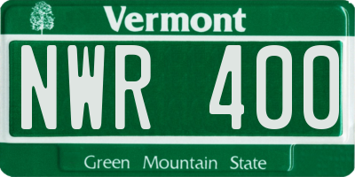 VT license plate NWR400