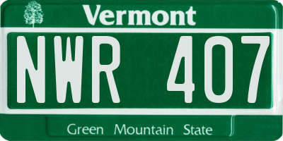 VT license plate NWR407